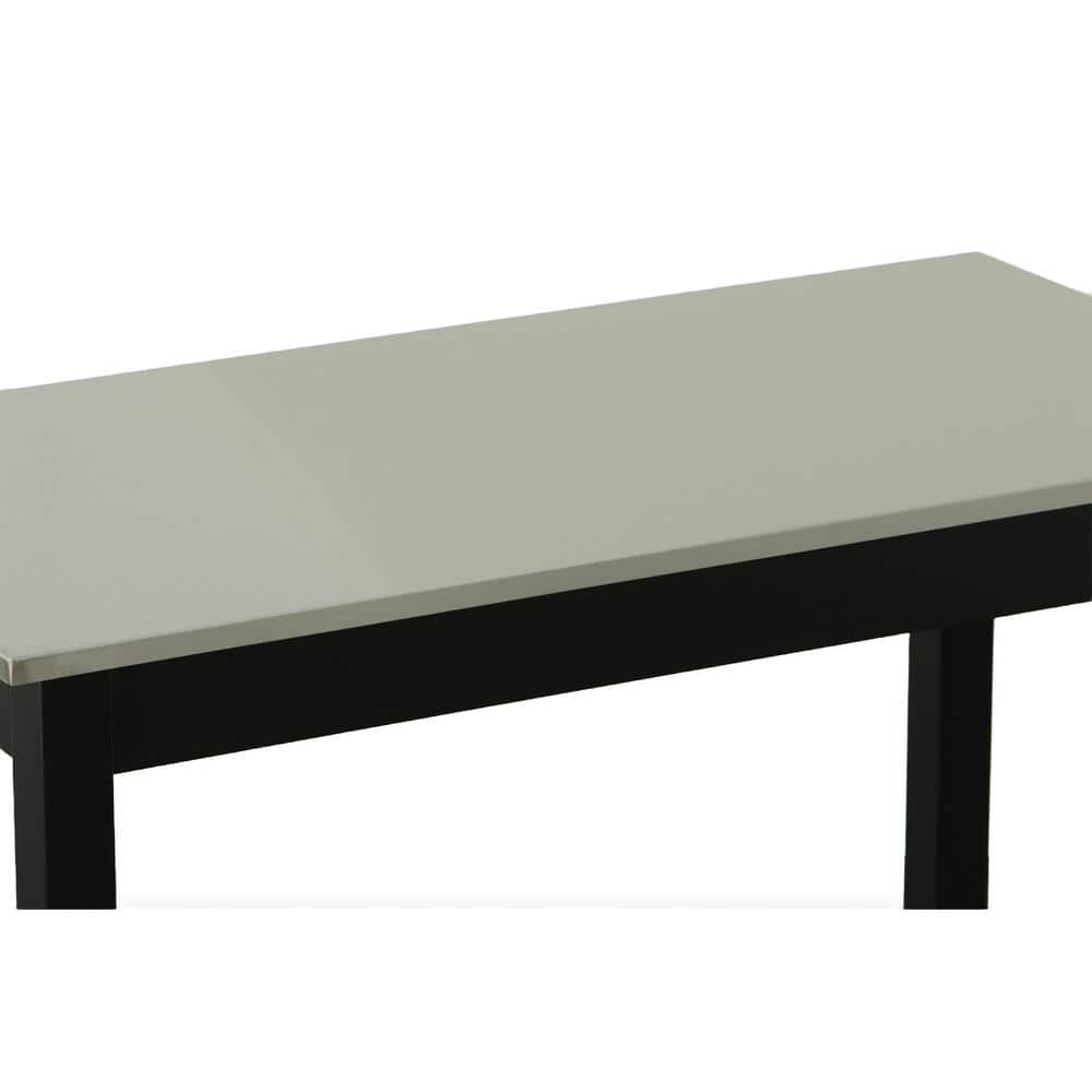 Martin Black Wood Counter Height Table with Stainless Steel Top