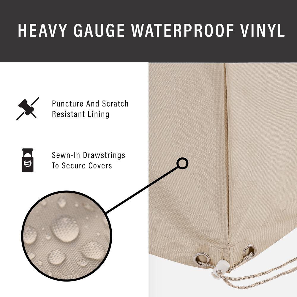 Tan Heavy-Duty Vinyl Large Outdoor Patio Furniture Cover