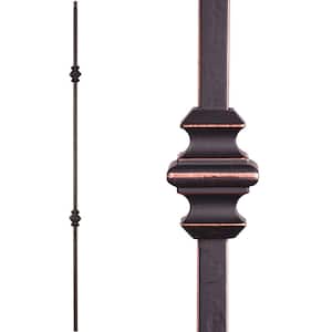 Versatile 44 in. x 0.5 in. Oil Rubbed Copper Double Knuckle Hollow Wrought Iron Baluster