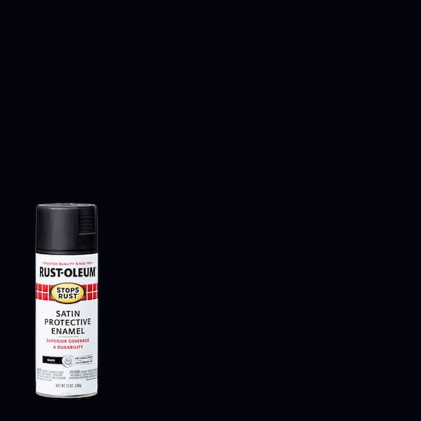 Rust-Oleum Stops Rust 12 oz. Protective Enamel Satin Black Spray Paint