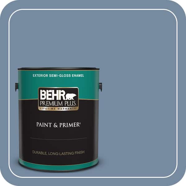 BEHR PREMIUM PLUS 1 gal. #PPU15-09 Hilo Bay Semi-Gloss Enamel Exterior Paint & Primer