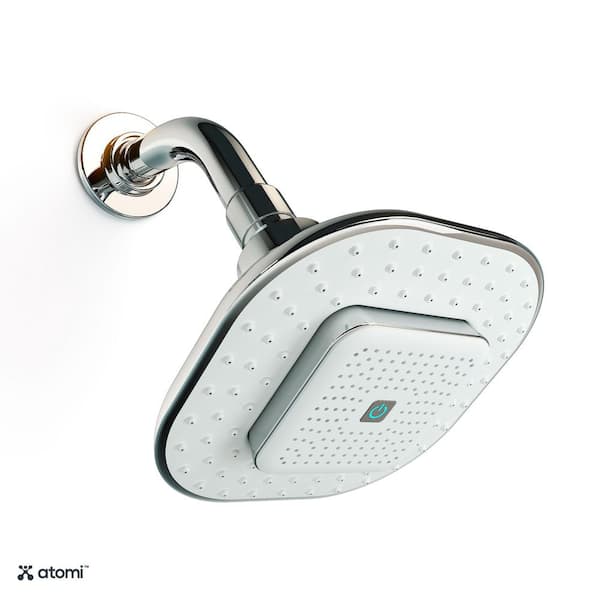 Atomi 7 3 In 1 Spray Bluetooth Wall Mounted Shower Head With Detachable Rechargeable Wireless Speaker In Polished Chrome At1393 The Home Depot