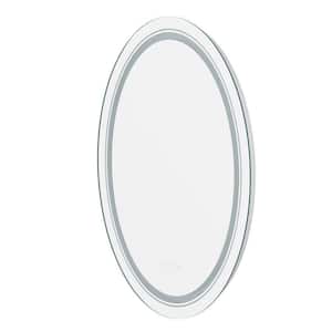 24 in. W x 32 in. H Large Oval Frameless Anti-Fog 8Color Change RBG Backlit Color Led Lights Wall Bathroom Vanity Mirror