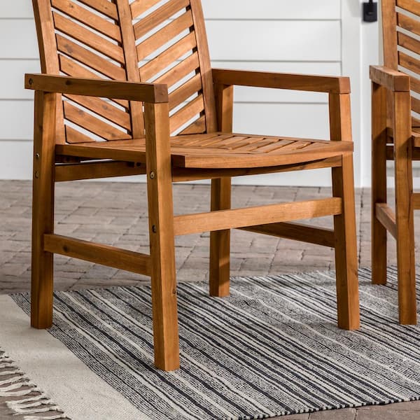 Walker Edison Furniture Company Brown Acacia Wood Outdoor Patio