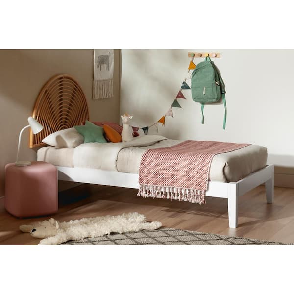 South Shore Bloom White and Natural 41.5 in. Bed