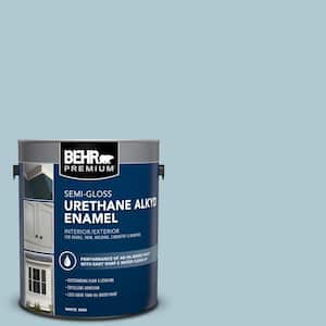 1 gal. #S470-2 Gentle Sea Urethane Alkyd Semi-Gloss Enamel Interior/Exterior Paint