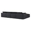 Nestfair 142 in. W Fully Compressed U-Shaped Corduroy Modular Sectional Sofa in. Black with Ottomans and No Assembly CSSGT728B