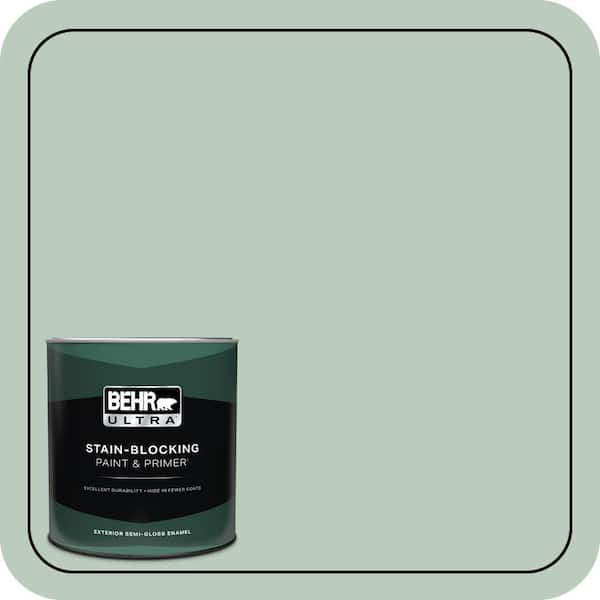 BEHR ULTRA 1 qt. #MQ3-49 Jade Tinge Semi-Gloss Enamel Exterior Paint & Primer