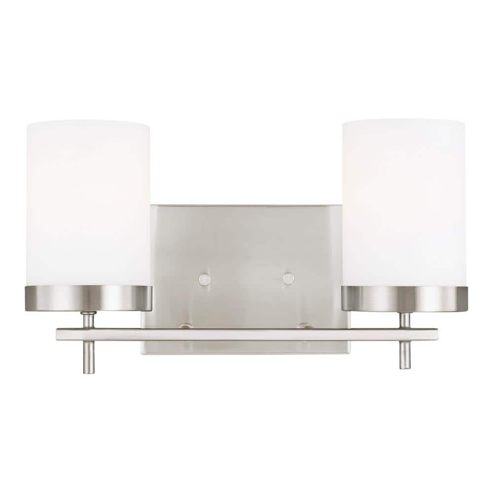 Sean Lavin Brushed Nickel Cylinder 2-Light Vanity Sconce