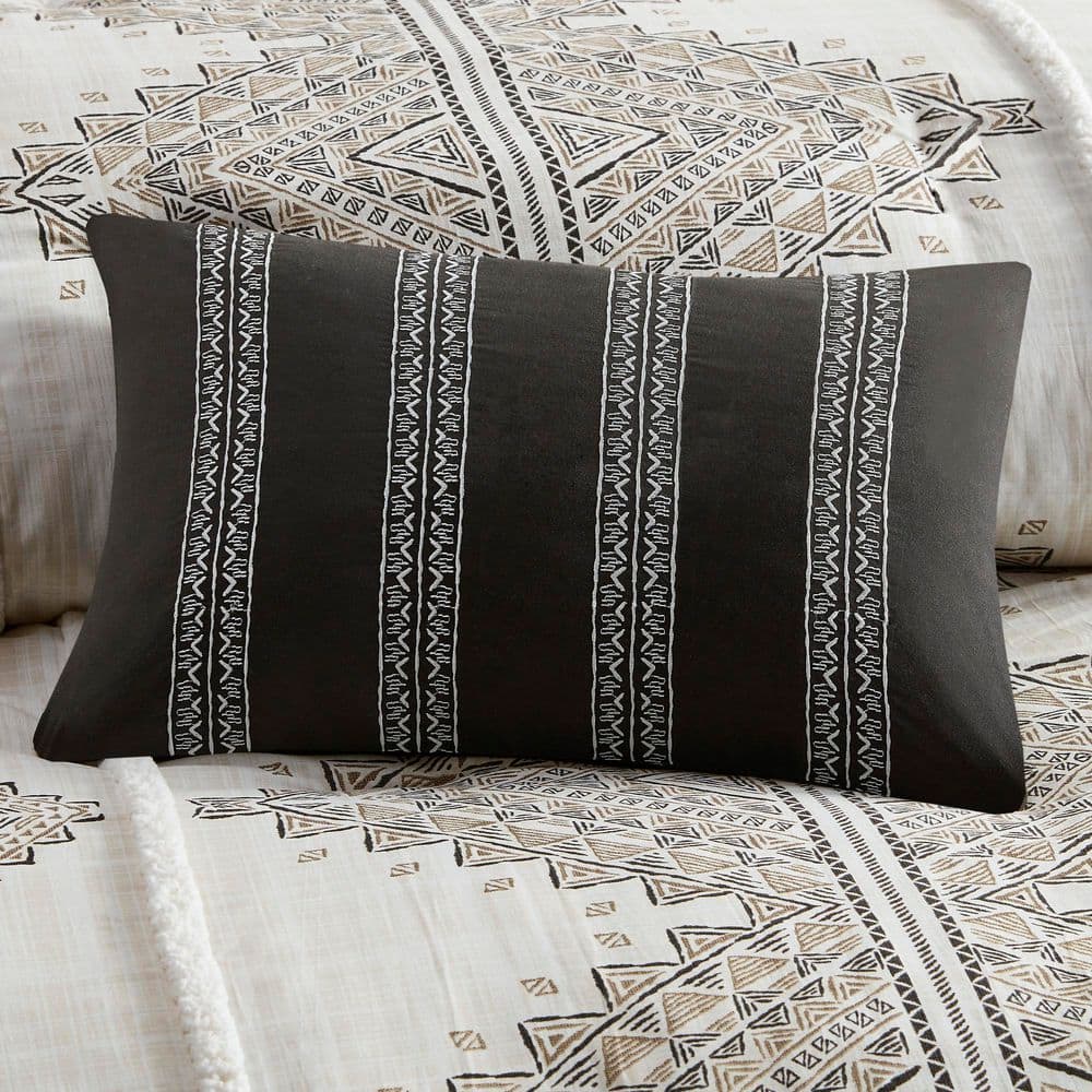 Ivory Microfiber Full Nordic Bedspread Set with Shearling