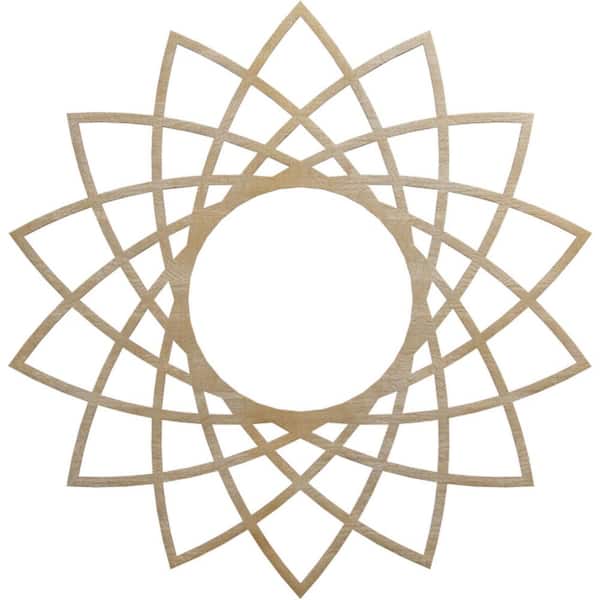 Ekena Millwork 32 in. x 12.375 in. x 0.375 in. Wood Medallion Moulding