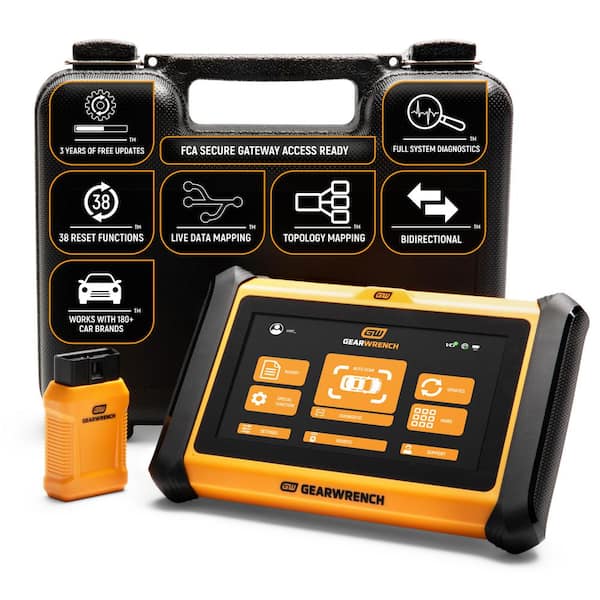 GEARWRENCH 7 in. OBD2 Wireless Bi-Directional Diagnostic Scanner Tablet with Storage Case and 3-Years Free Software Updates