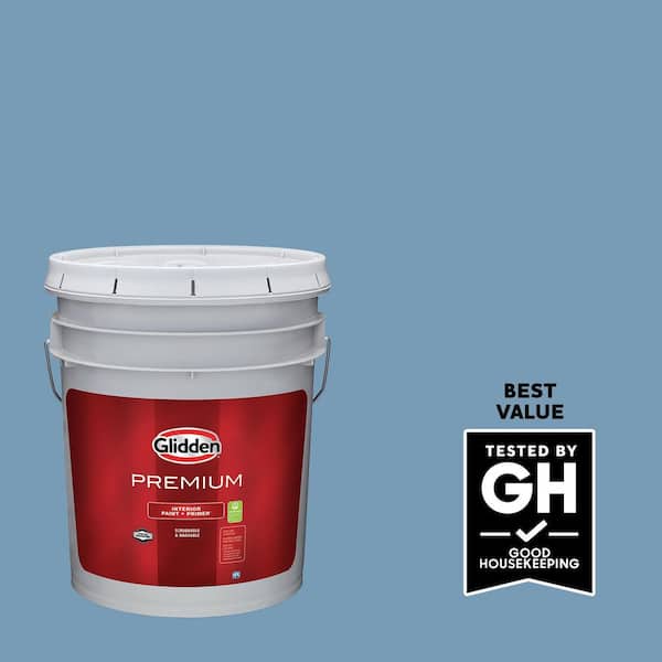 Glidden Premium 5 gal. #PPG1159-4 Walden Pond Satin Interior Latex Paint