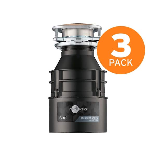 InSinkErator Badger 500 Lift & Latch Standard Series 1/2 HP Continuous Feed Garbage Disposal (3-Pack)