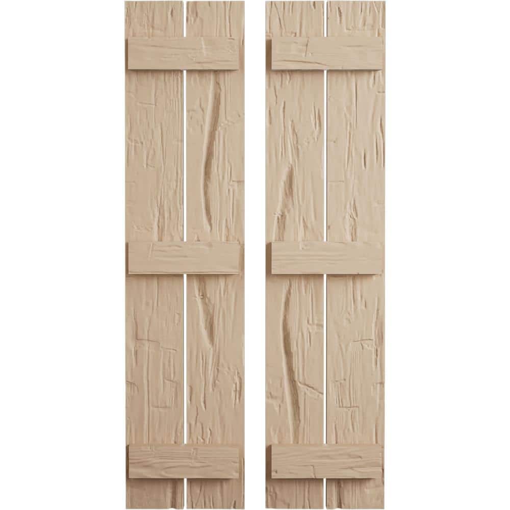 11.5 in. x 88 in. Timberthane Polyurethane 2-Board Spaced Board-n-Batten Hand Hewn Faux Wood Shutters Pair price history on PriceWatchPro