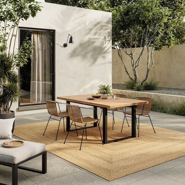 Natural Seagrass Natural 8 ft. x 10 ft. Solid Contemporary Area Rug