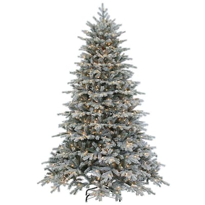 Flocked/Frosted - Christmas Trees - Christmas Decorations - The Home Depot