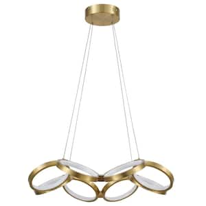 Philo 1-Light Dimmable Integrated LED Aged Brass Statement Chandelier