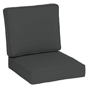 Oasis 24 in. x 24 in. Firm 2-Piece Deep Seating Outdoor Lounge Chair Cushion - Slate Grey