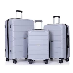 New Hardshell Luggage Set in Silver 3-Piece Lightweight Spinner Wheels Suitcase with TSA Lock (20 in./24 in./28 in.)