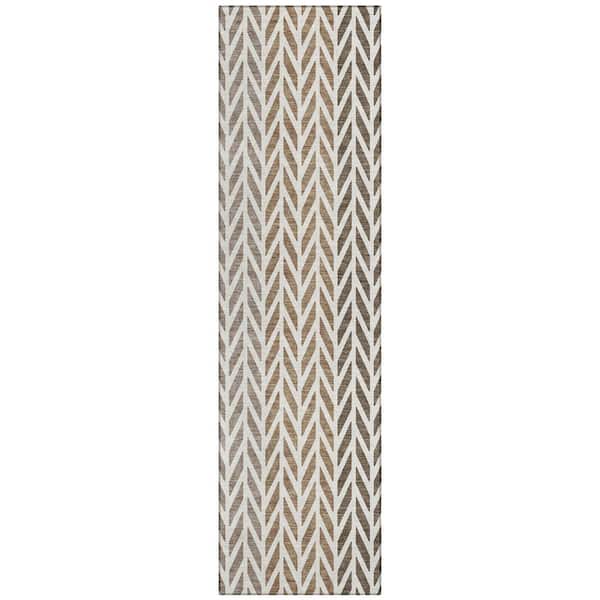 Chantille Machine Washable Indoor/Outdoor Abstract ACN3041 Ivory 2 ft. x 7 ft. Runner Rug