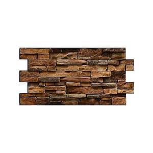 37.7 in. x 18.8 in. x .2 in. 3D PVC Wall Panels for Interior Decor Slate Brown (10-Pieces)