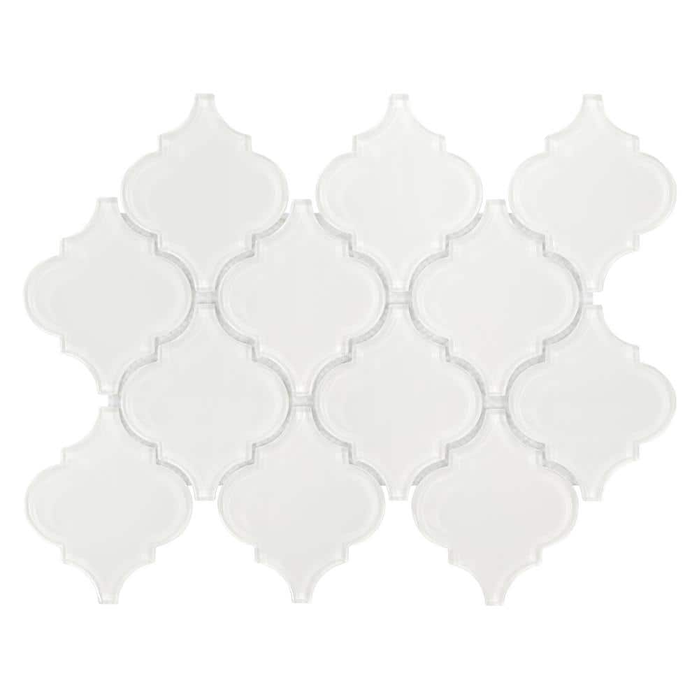 Arabesque Lantern White 12 in. x 9 in. Glossy Glass Wall Mosaic Tile (3.8 sq. ft./Case) price history on PriceWatchPro