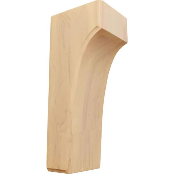 Ekena Millwork 3-1/2 in. x 4 in. x 10 in. Unfinished Red Oak Clarksville Corbel