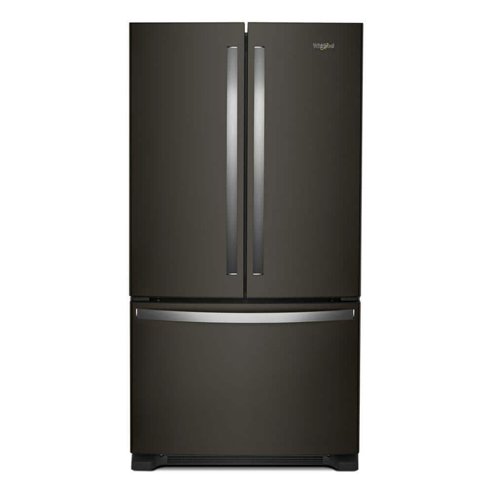 Whirlpool 35 in. 25.2 cu. ft. Full-Depth French Door Bottom Mount Refrigerator in Black Stainless with Elevated Deli Drawer