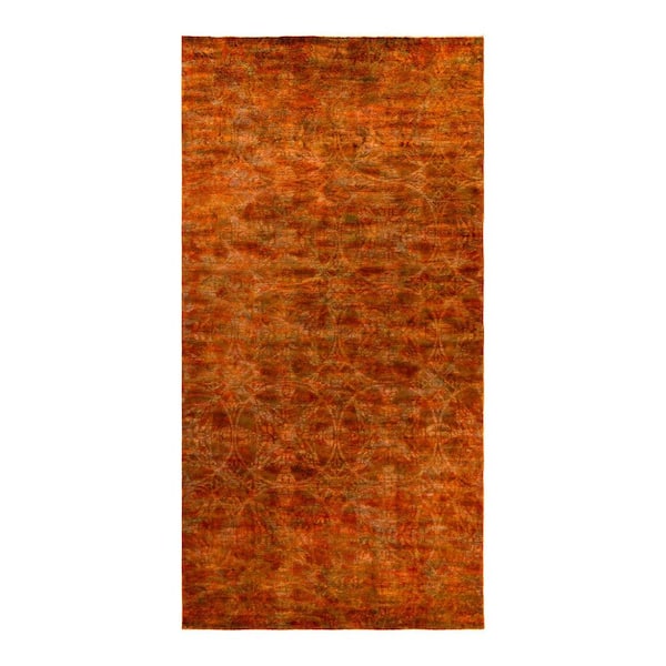 Overdyed Orange 6 ft. 1 in. x 12 ft. 3 in. Wool Indoor Area Rug
