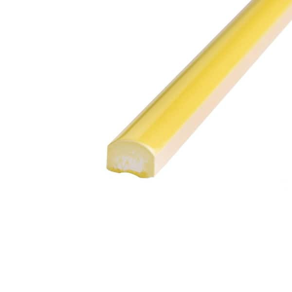 Twist Yellow Lemon 1/2 in. x 11-3/4 in. Glossy Ceramic Wall Tile Trim