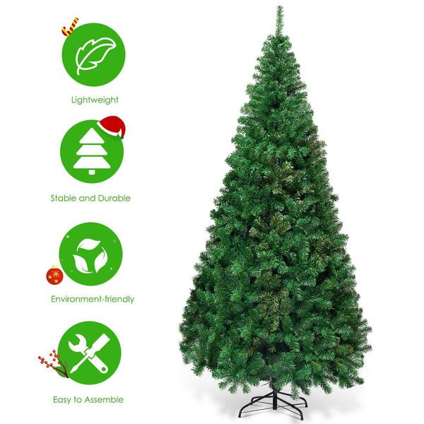 7FT Unlit Christmas Tree with Stand Indoor Outdoor Holiday Season Artificial PVC 