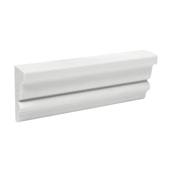 American Pro Decor 2-1/4 in. x 1-1/8 in. x 6 in. Long Recycled Polystyrene Solid Crown Moulding Sample