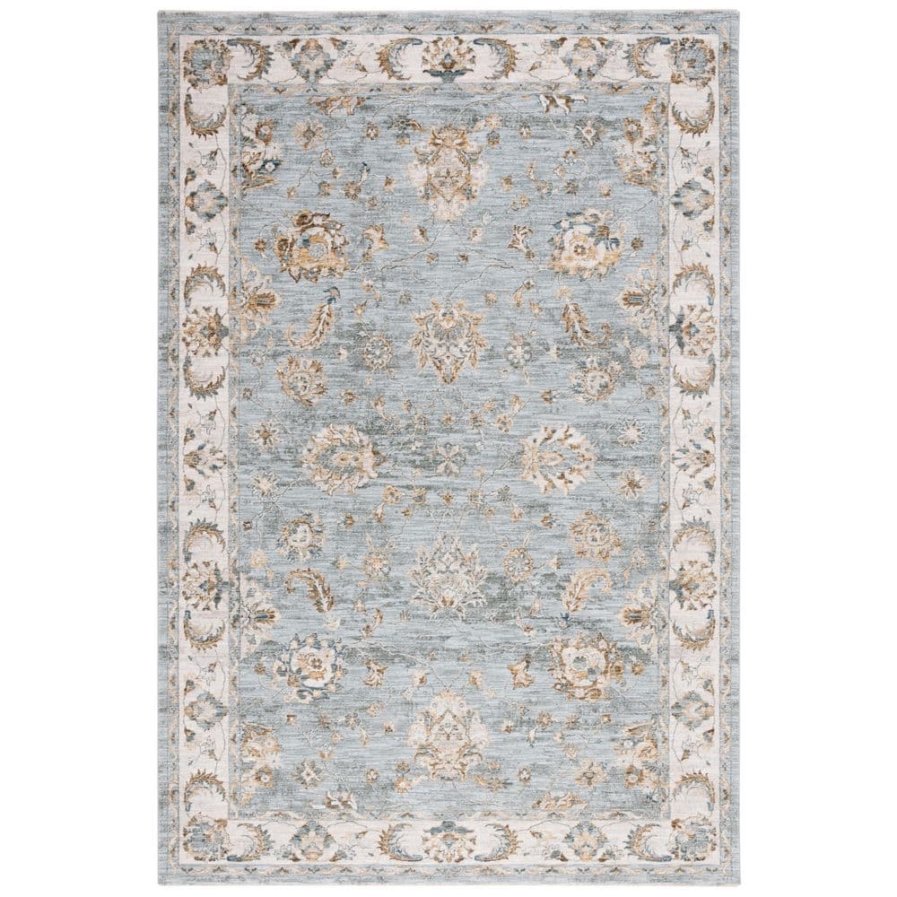 Heirloom Blue & Gold Persian-Inspired Wool Blend Area Rug