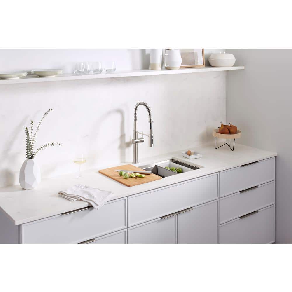 Task 33" Stainless Steel Drop-In Single Bowl Workstation Sink