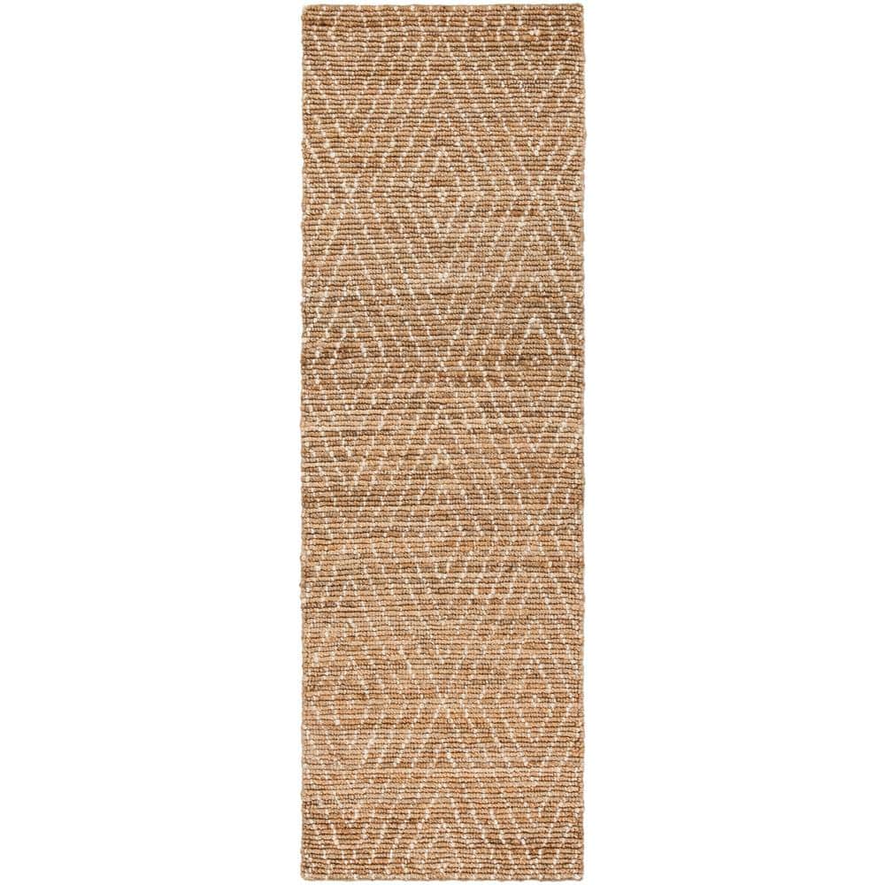Bohemian Natural/Ivory 3 ft. x 8 ft. Geometric Runner Rug