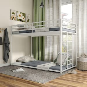 Hurwitz White Twin Low Profile Metal Bunk Bed