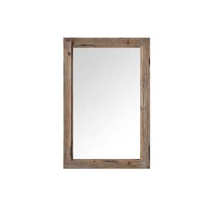 24 in. W x 1.2 in. D x 36 in. H Framed Wall Mirror in Brown