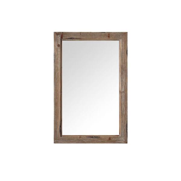 24 in. W x 1.2 in. D x 36 in. H Framed Wall Mirror in Brown