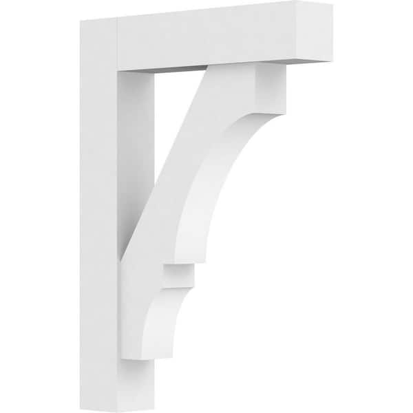 Ekena Millwork Standard Balboa 3 in. W x 22 in. H x 16 in. D Signature Urethane Polyurethane Bracket With Block Ends