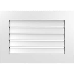 28 in. x 20 in. Vertical Surface Mount PVC Gable Vent: Functional with Standard Frame