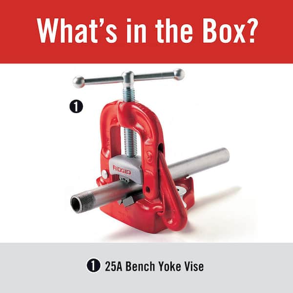 1/8 in. to 6 in. Pipe Capacity, Bench Yoke Vise with Hardened Alloy Steel Jaws Model 27 (Includes Pipe Rest and Bender)
