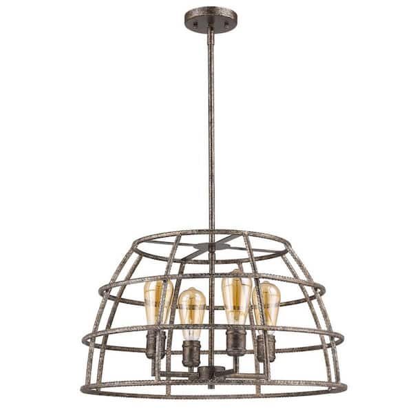 60-Watt 4-Light Metal Pendant Light with Metal, No Bulbs Included