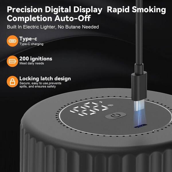 Lynzavix Black Electric Whiskey Smoker with 6 Wood Chip Flavors
