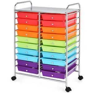 20-Drawers Multicolor Rolling Storage Kitchen Cart