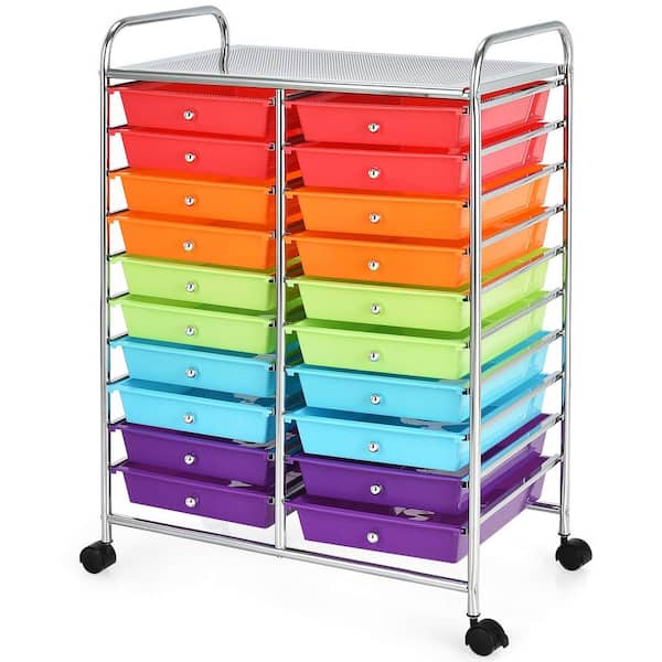 Bunpeony 20-Drawers Multicolor Rolling Storage Kitchen Cart
