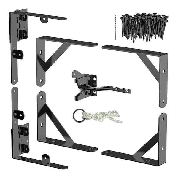 Afoxsos Steel Anti-Sag Gate Frame Fence Kit with Latch and Hinges, Powder-Coated Rust-Resistant Finish, Heavy Duty Brackets