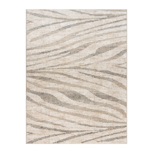 Gertmenian Winsor Harar Gray/Cream 6 ft. x 9 ft. Striped Indoor Area Rug
