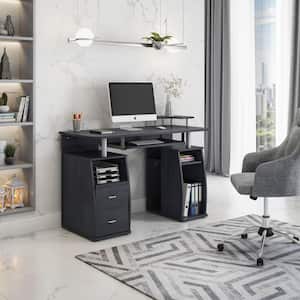47.25 in. Rectangular Espresso 2 Drawer Computer Desk with Keyboard Tray