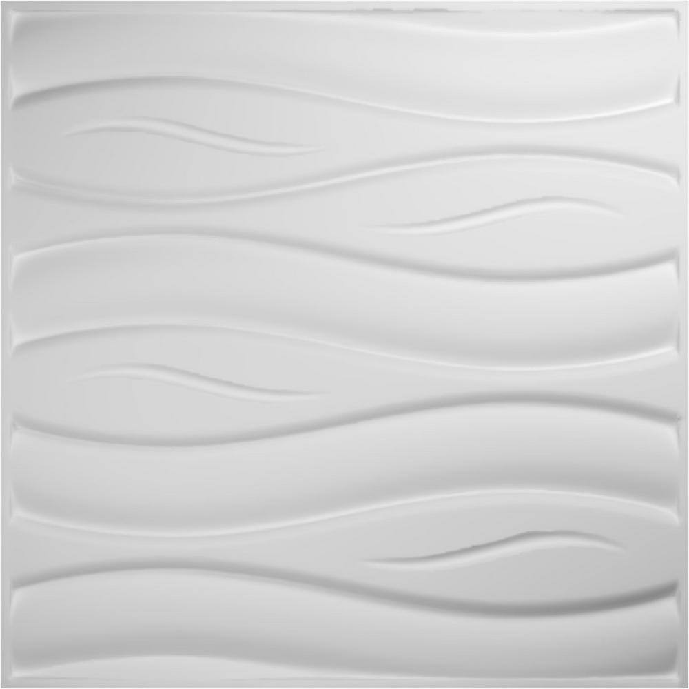 White Textured PVC 3D Decorative Wall Panel 19.63" x 19.63"
